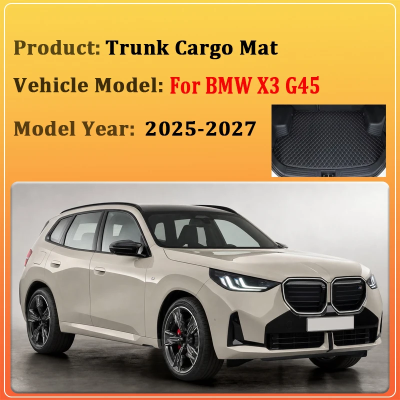 Rear Trunk Mats For BMW X3 2025 G45 Accessories 2025 2027 Waterproof Protective Pad Anti-Slip Easy Clean Auto Parts Car Interior