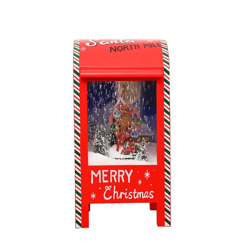 Factory Direct 2026 New Year's holiday atmosphere arrangement, decorative snow lights, music snow spray ornaments, Christmas flo