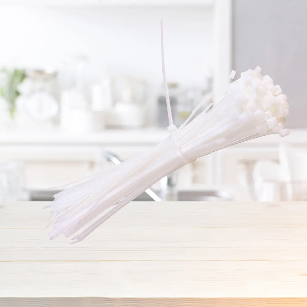 500Pcs White Nylon Self-Locking Cable Ties Plastic Fasteners for Organizing Wires Cords Nylon Cable Ties Wire Tie Wrap