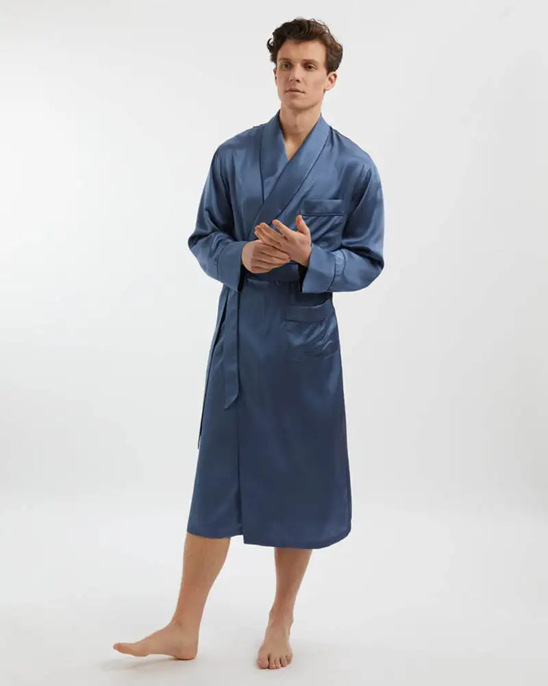 Men V Neck Bathrobe Long Sleeve Pajamas Sleepwear Christmas Robes for Wedding Party Men Loungewear Dresses Gowns Custom Made