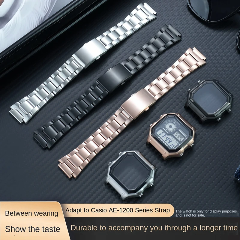 AE-1200 Watch Upgrade Mod Kit Stainless Steel Metal Case For Casio 3299 AE1200WH AE1300 Watch Royale Mod Replacement Shell