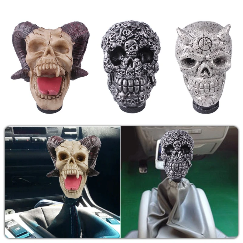 

1PCS Skull Shape Head Shift Knob Car Accessories Auto Parts Decoration Car Manual Gear Stick Shifter Lever Knob Gear Shift