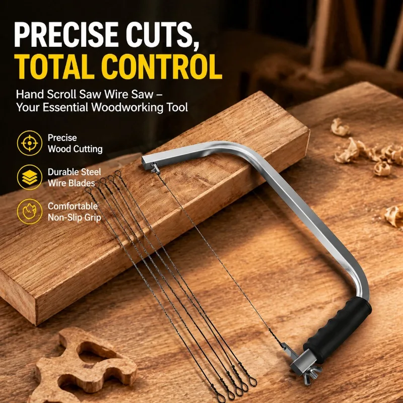 

Manual Craft Scroll Saw Flexible Wire Cutting Blade Woodworking Curved Cutting Hand Tool Portable Household Mini Pocket Wire Saw