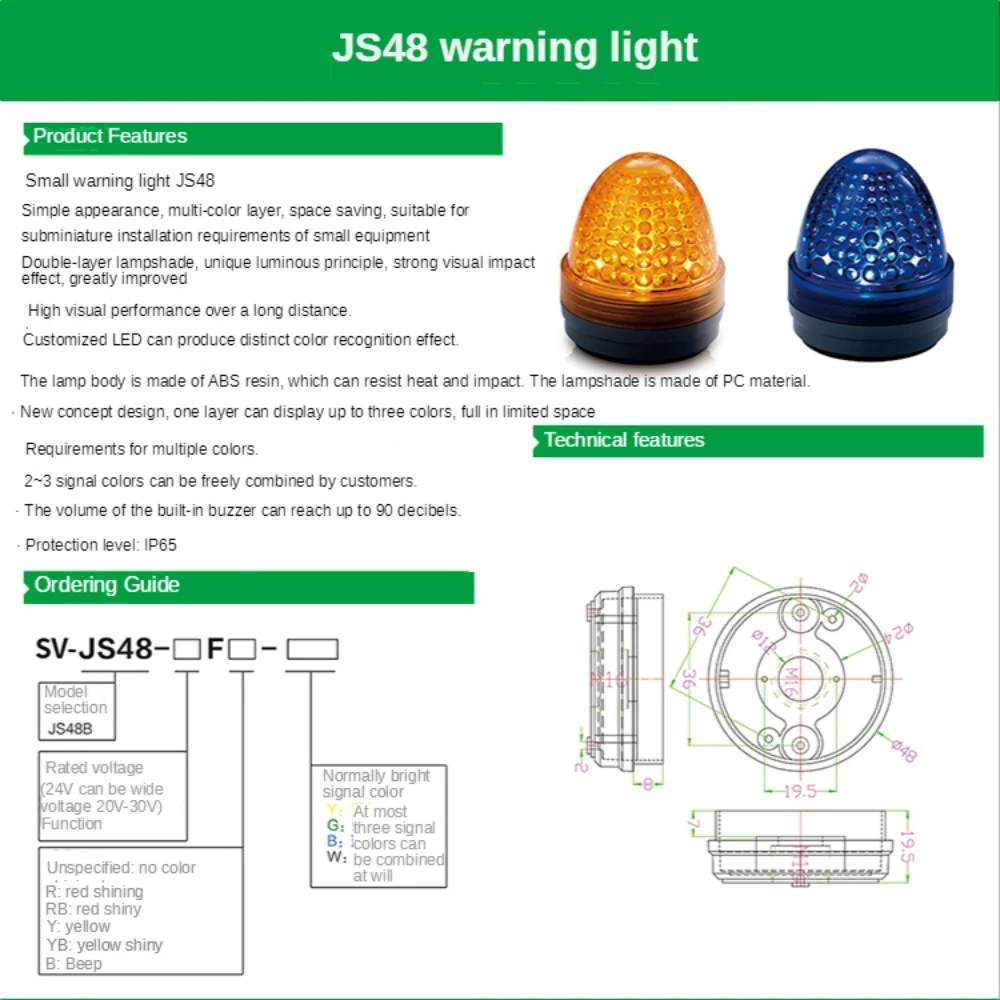 Led 220V 24V 12V Warning Lights 3 Layers Led  Warning Signal Lamp Red Green Yellow Machine Tool Signal Light Alarm Indicator