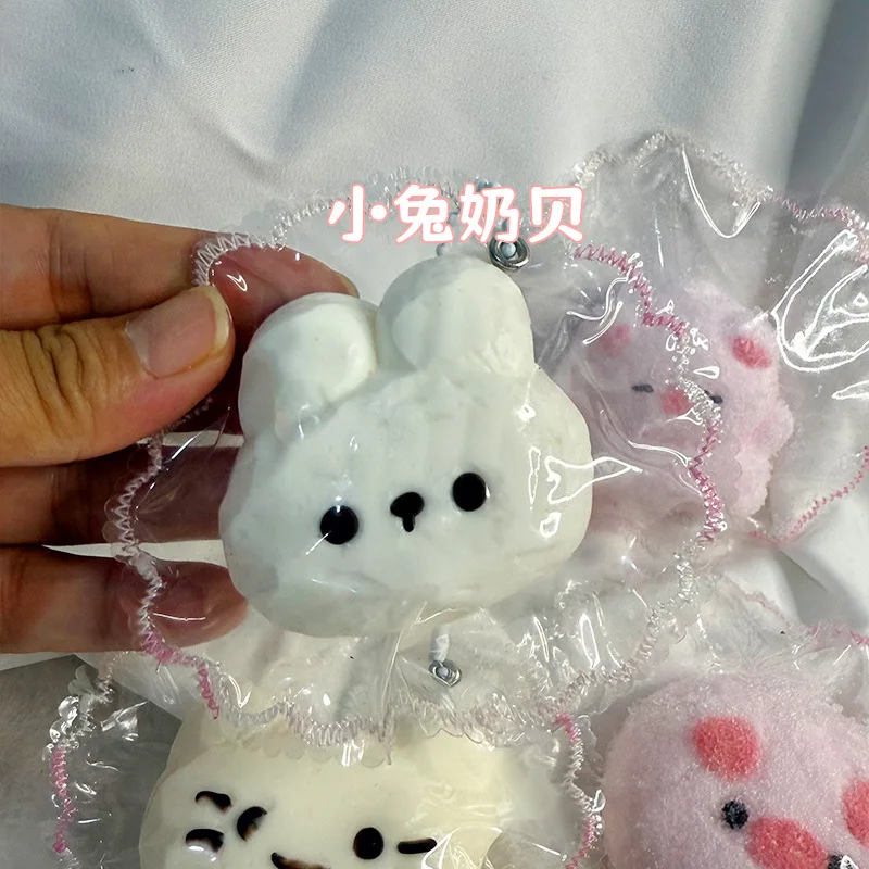 Animale giocattolo antistress cartone animato mini coniglietto maiale biscotto gattino argilla morbida cremosa silicone rimbalzo lento regalo squishy per bambini