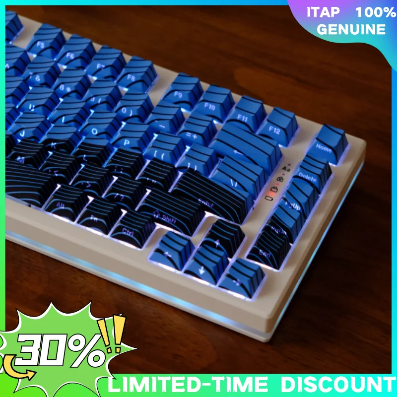 

Black White Topograph Double Shot PBT Keycap Side Printed RGB Backlit Keycaps Dye Sublimation Keycaps for MX Switches Keyboard
