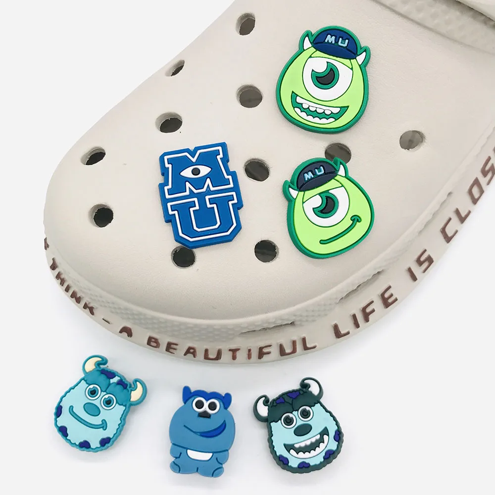 6-21pcs/SET Disney Monsters University Series for Cartoon Shoe Charms Accessories DIY Decoration for Classic Clog Kids Gifts
