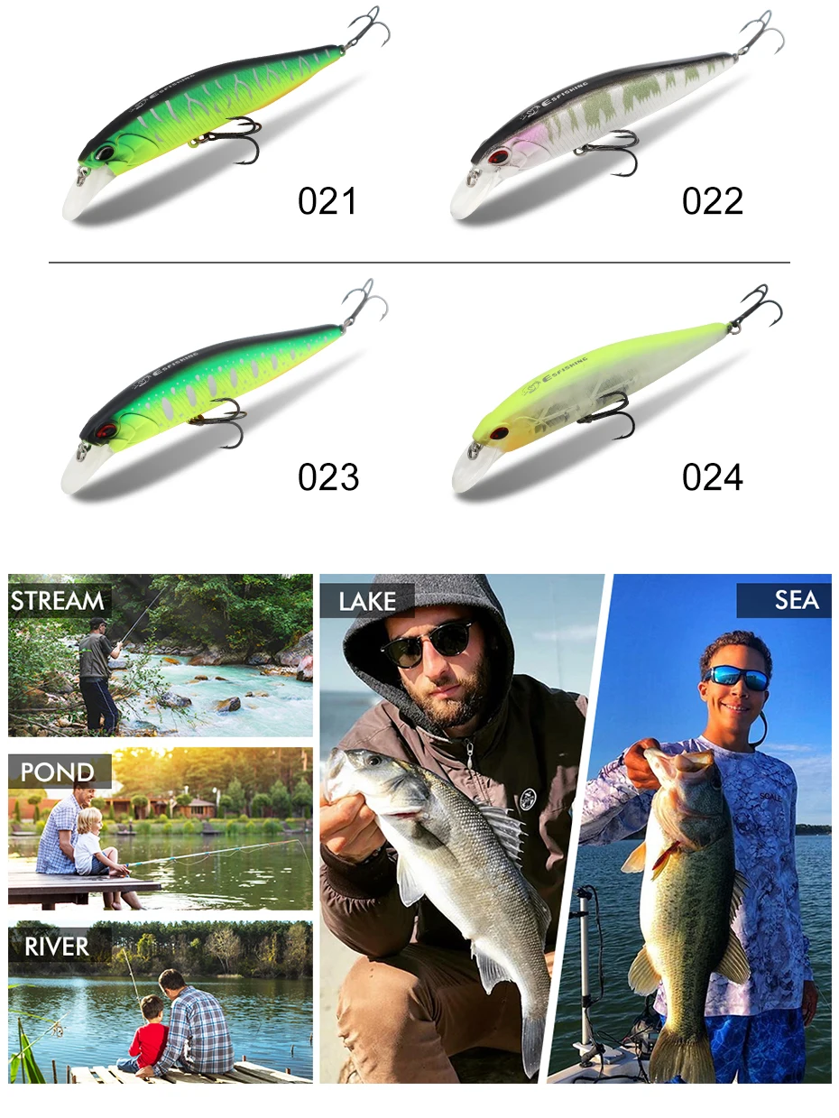ESFISHING Minnow Angelköder 100mm 16g Sparrow Minnow Farbauswahl Harter Köder Angelzubehör – Detail 11