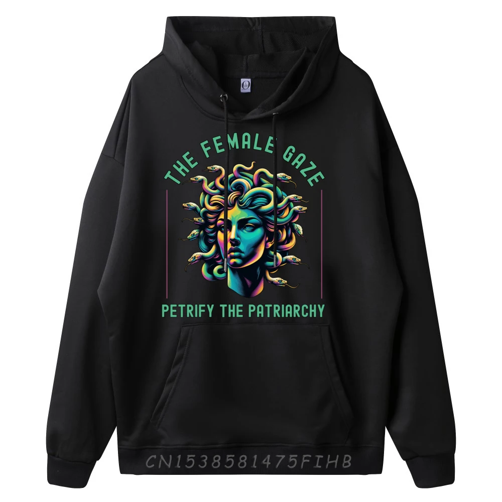 The Female Gaze Medusa Petrify The Patriarchy Feminist Mens Sweatshirts Graphic Tee Men's Sweatshirts