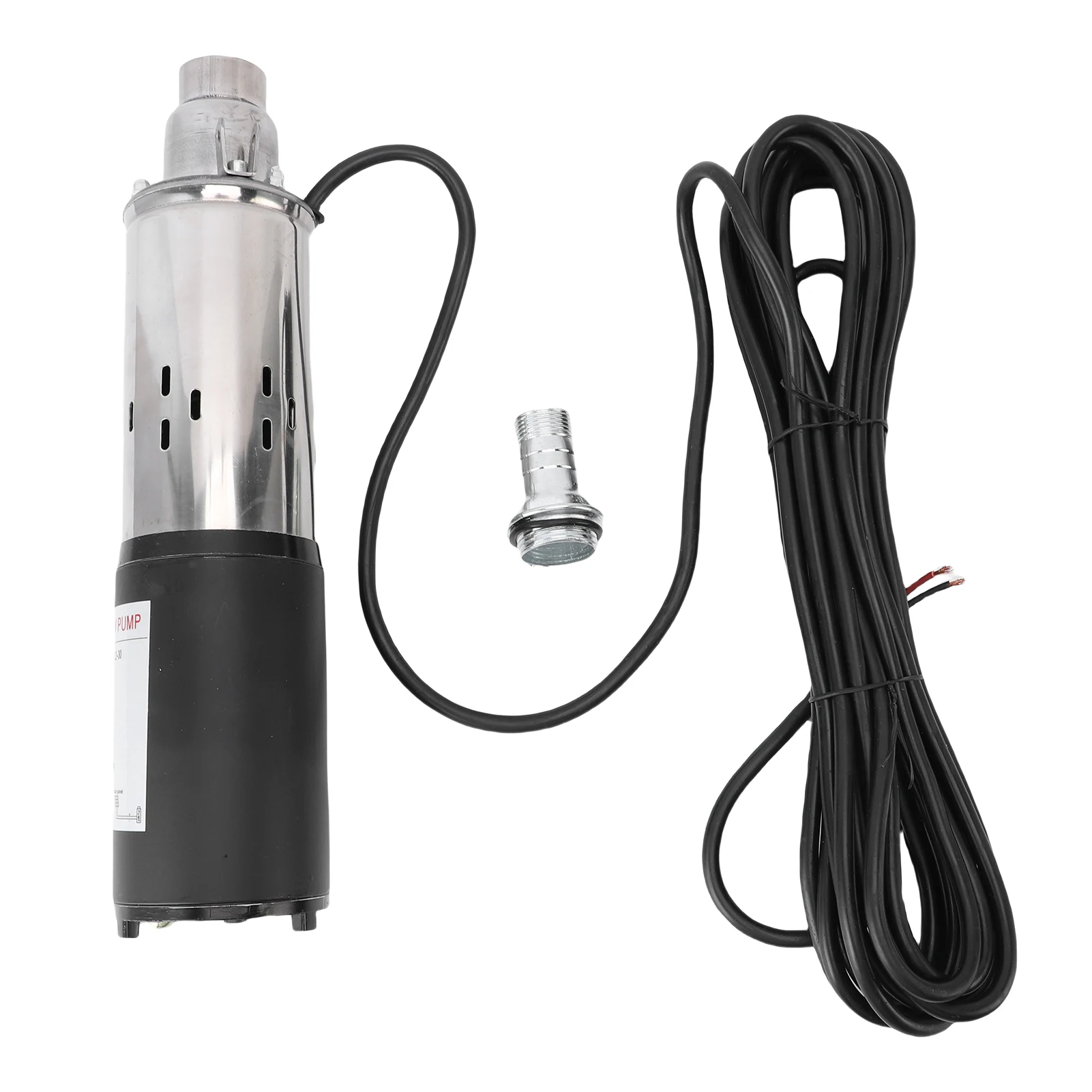 12V Deep Well Pump 30m Lift NPT 3/4in 1in Output Stainless Steel Submersible Water Pump with 7m Power Cable