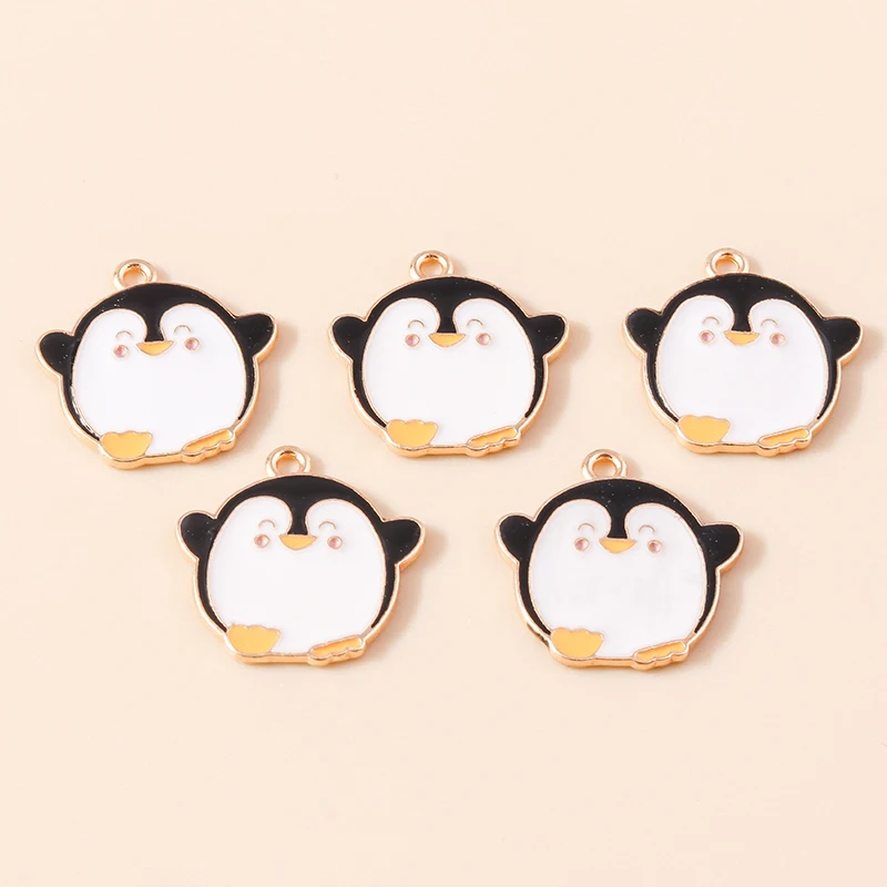 20 Stück 22x22mm Cartoon Tier Charms für Schmuckherstellung Emaille Pinguin Charms Anhänger für Halsketten Ohrringe DIY Bastelbedarf – Detail 6