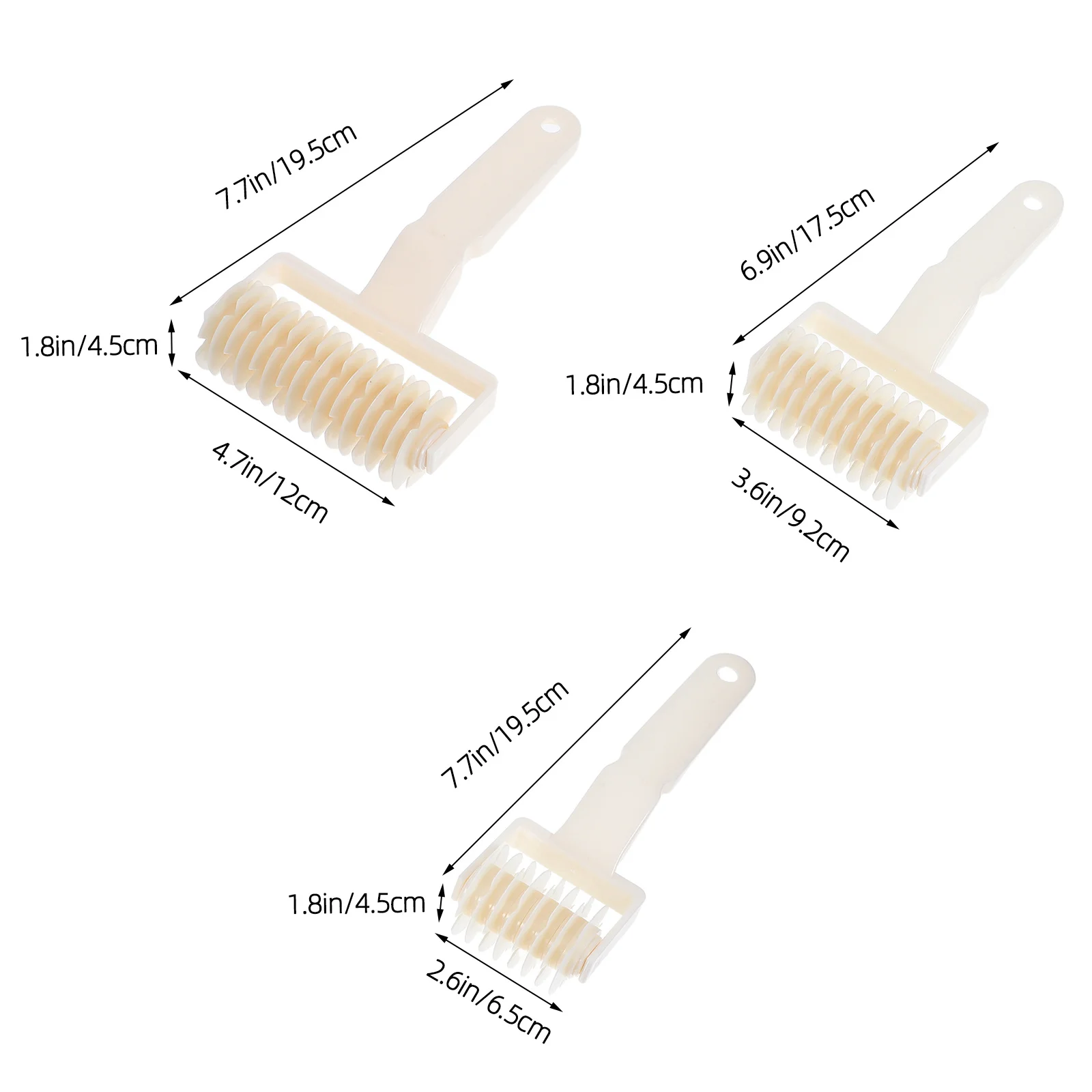 3 قطعة العجين شعرية الأسطوانة القاطع المعجنات القاطع الخبز أداة مجموعة ل فطيرة كوكي البيتزا الخبز DIY بها بنفسك الأبيض الخبز اكسسوارات #2