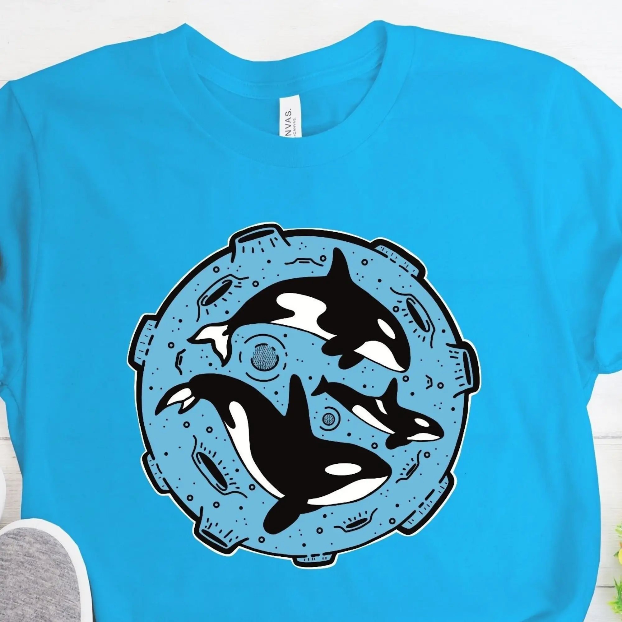 Killer Whale Sea Ocean Mammals Moon Surface Biologists Zoology Blue Lover Fish Fishing Swimming Friends Matching T Shirt