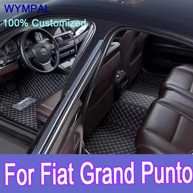 

Роскошные автомобильные коврики на заказ для Fiat Grand Punto 2005 2006 2007 2008, роскошные кожаные автомобильные коврики с полным покрытием