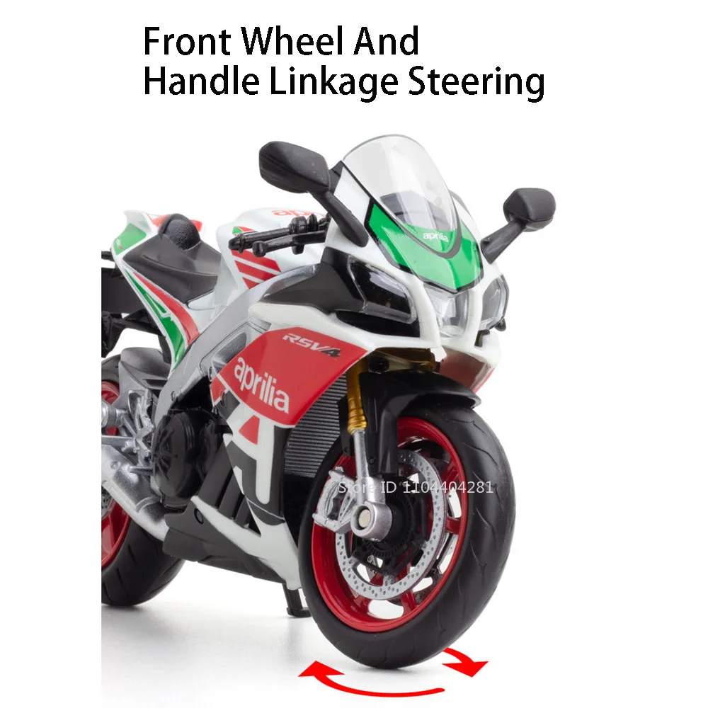 1:12 Aprilia RSV4 Suzuki GSX R1000Rโลหะผสมรถจักรยานยนต์รุ่นDiecastรถของเล่นล้อหน้าพวงมาลัยรถยนต์ขนาดเล็กรวบรวมเครื่องประดับ