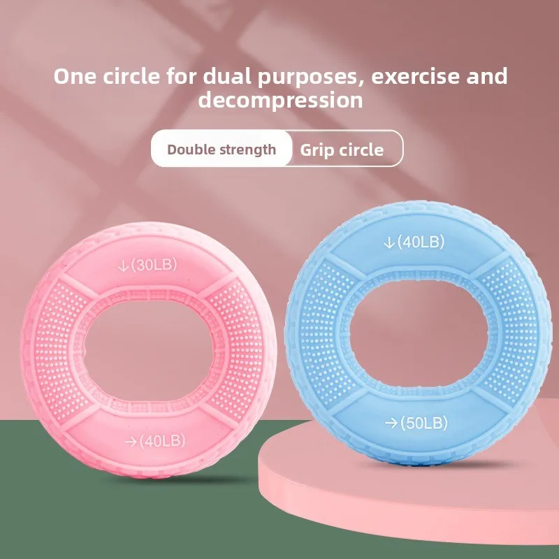 

Hand Grip Strengthener Ring Adjustable Silicone Muscle Exerciser Rings Portable Working Out Equipment for Hand Strengthening