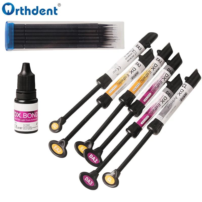 Dentex Dental Nano Hybrid Composite Resin Light Cure Bond Kieferorthopädisches Klebebindemittel Säureätzgel EA1 EA2 EA3 DA2/3