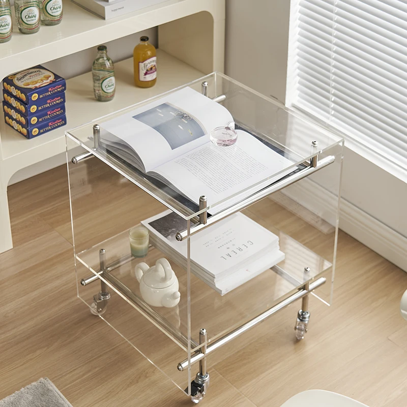 

Acrylic edge table modern light luxury minimalist Internet celebrity bedside table medieval coffee table sofa