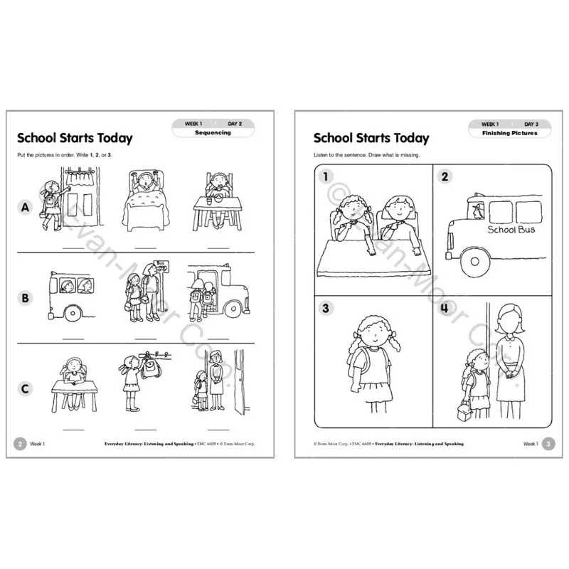 Evan-Moor Everyday Literacy Listening And Speaking Grade 1 Workbook,aged 5 6 7 8, English book 9781608236817