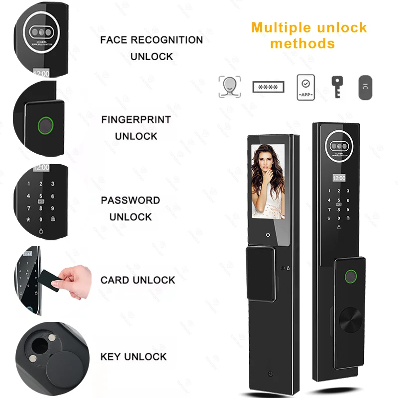 مفتاح كهربائي معدني Smartlock Wifi Digital Boshi Smart Products ذكي المظهر الباب مع أقفال Tuya Oklok للكاميرا