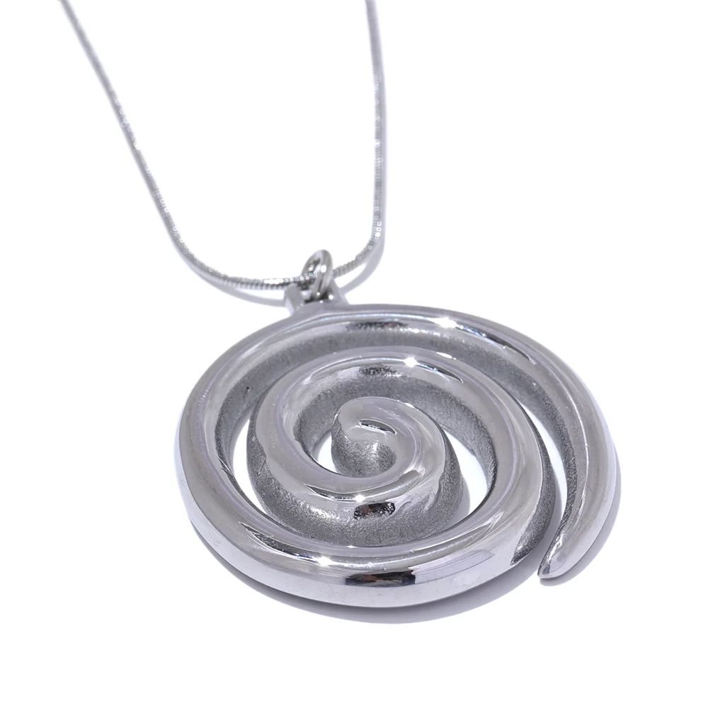 Yhpup Trendy roestvrijstalen ronde cirkel hanger ketting 18K PVD vergulde waterdichte verklaring nek sieraden bijoux femme nieuw