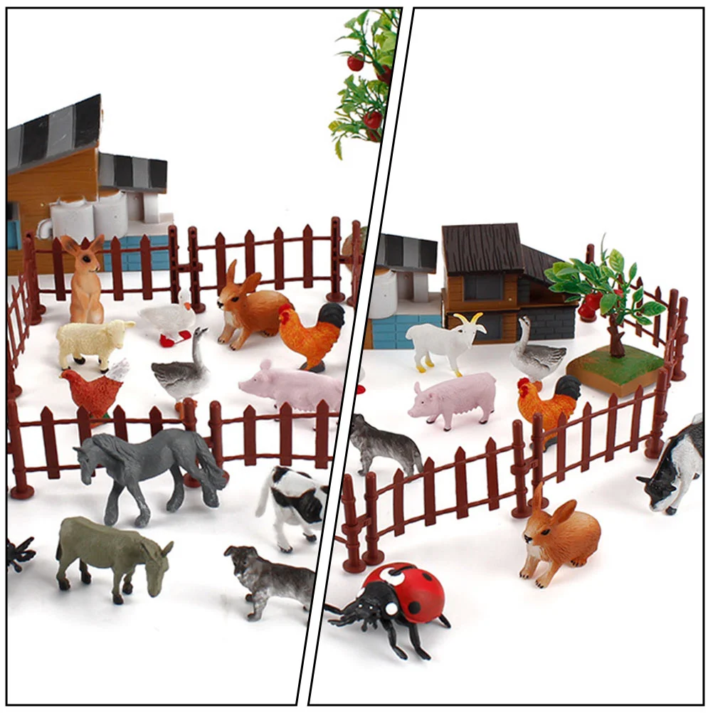 نماذج للحيوانات مزرعة تمثال مجموعة ألعاب صغيرة الديكور البلاستيك الحيوانات أرقام Playset الاطفال الطفل مشهد مصغر التبعي