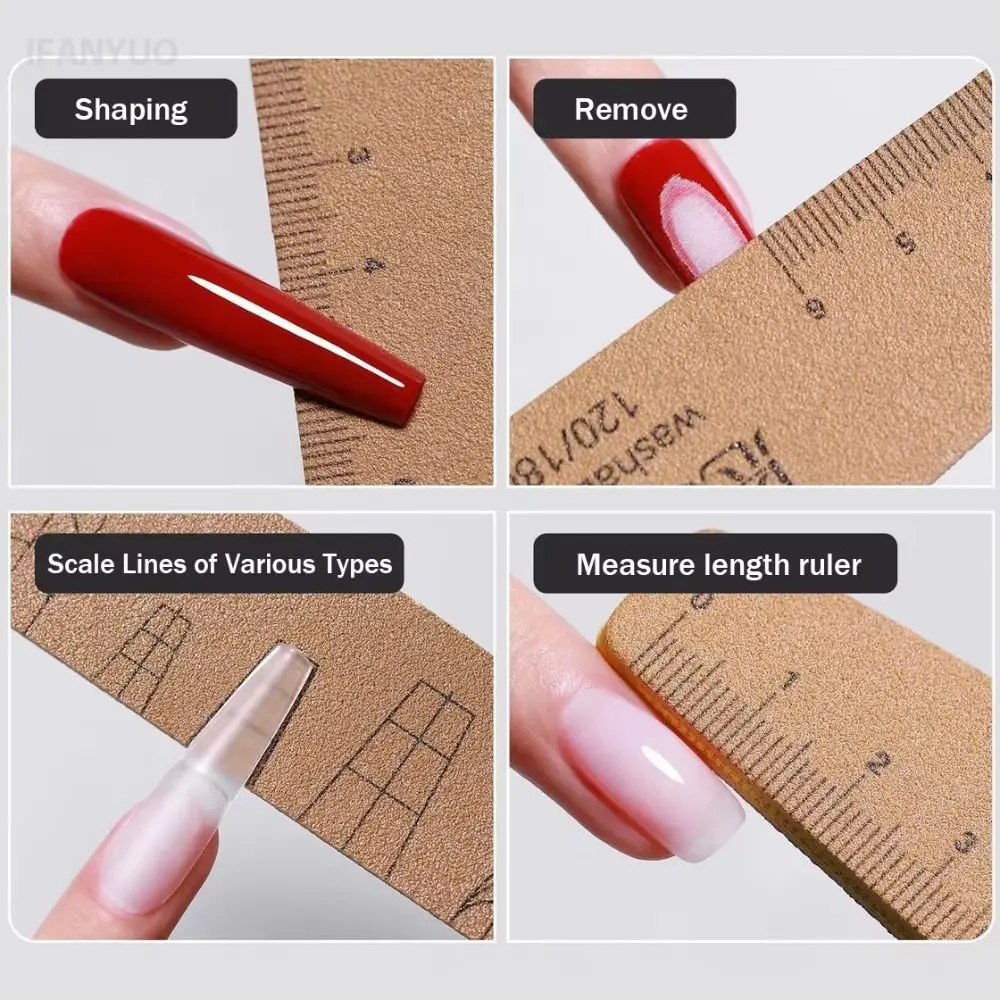 met Schaallijn Nagelvijlen Wasbare Waterdichte Polijststok 120/180 Grit Nagels Manicure Pedicure Gereedschap