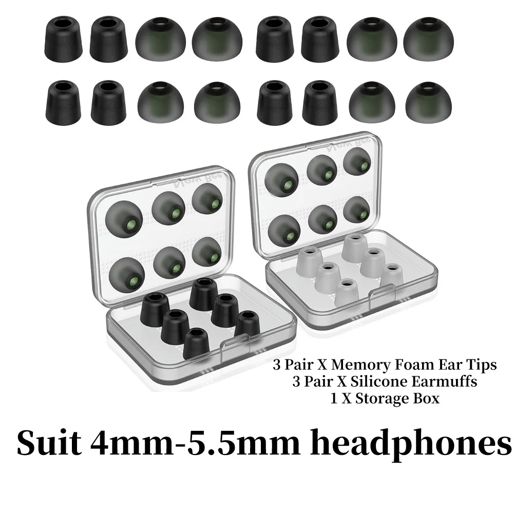 Memory Foam Ear Tips Noise Isolating Ear Buds Pads Cushion Comfortable Earphone Earplugs for In Earphone Headphones Accessories