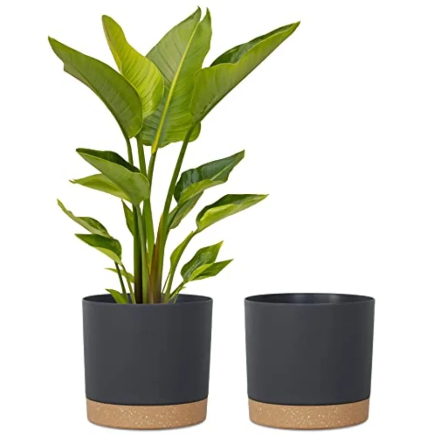 

Plant Pots for door Plants, 2 Pack Pots for Plants, Lightweight Large Planters for door Outdoor, Big Plastic Pot Flower Pot wit