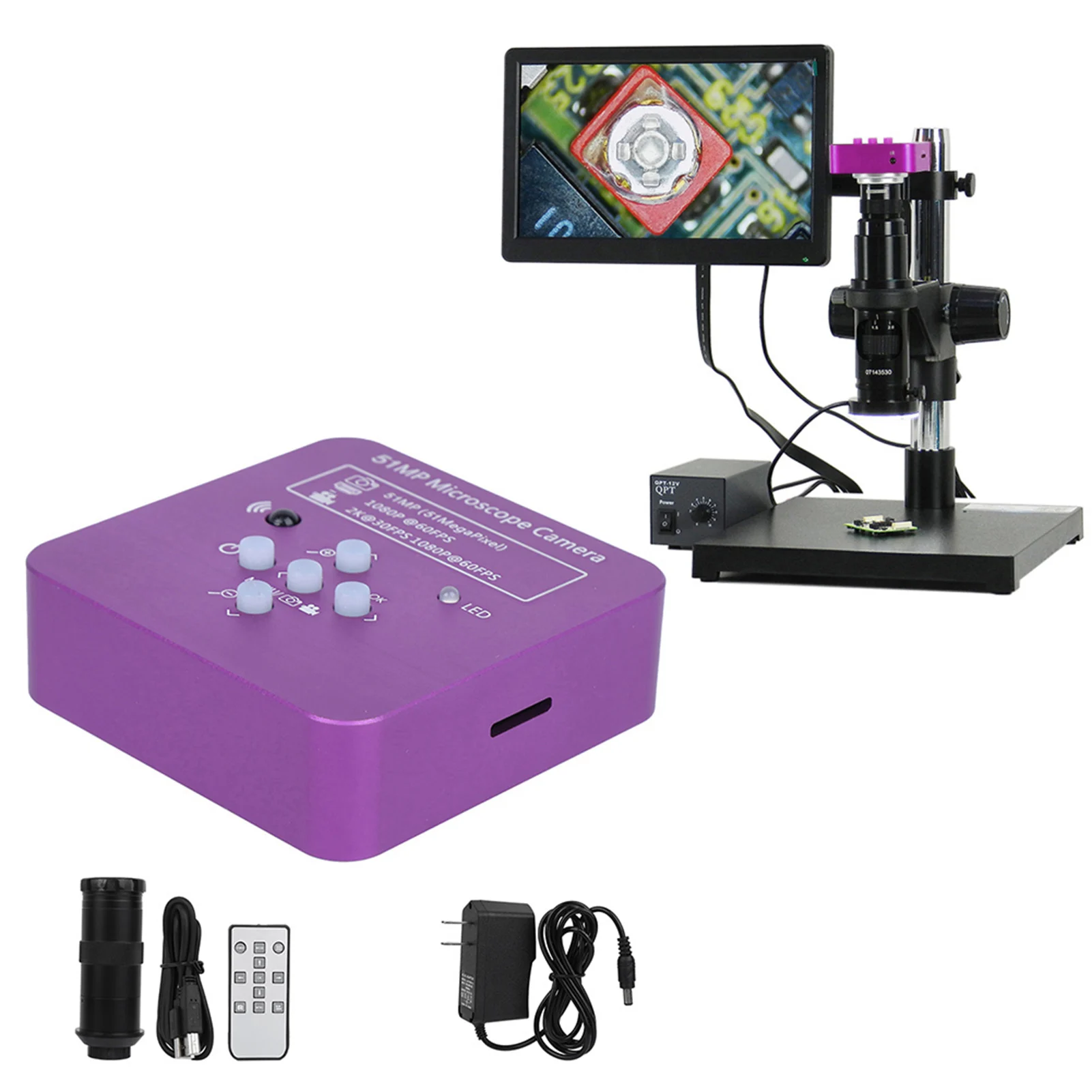 Industrial Electronic Digital Video Microscope Camera C Mount Lens Screen Webcam Video Camera Recorder