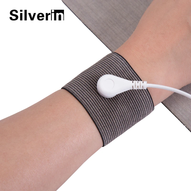 Grounding Therapy Band Silver Fiver Wrist Band Grounding Wrist Strap Improves Sleep, Reduces Inflammation, Pain