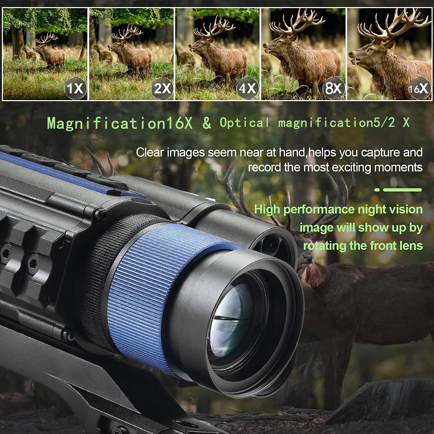 ZIYOUHU MLT-400L Handheld HD Distance Measuring Night Vision Device Outdoor Search WIFI Link