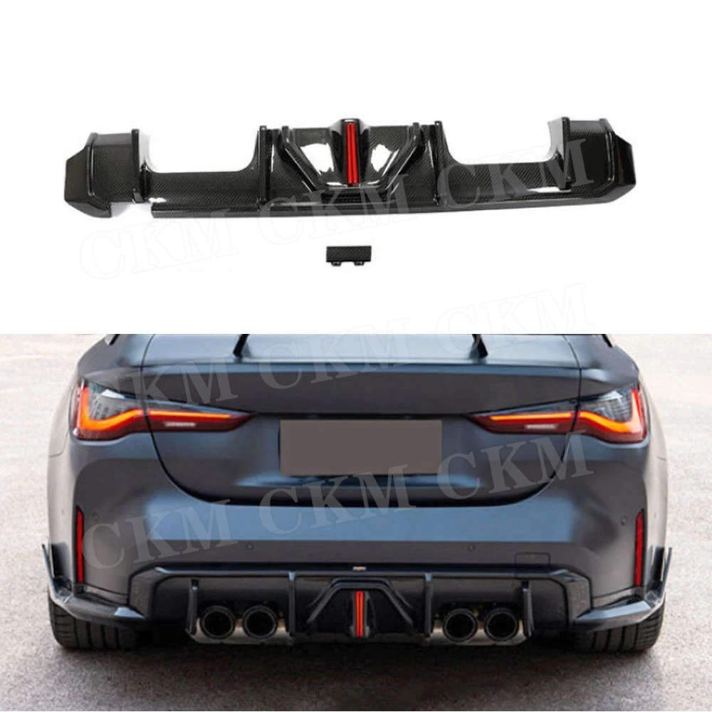 

Real Dry Carbon Fiber Rear Lip Spoiler Diffuser With LED for BMW G80 M3 G82 G83 M4 2020-2024 Rear Bumper Extension Body Kits