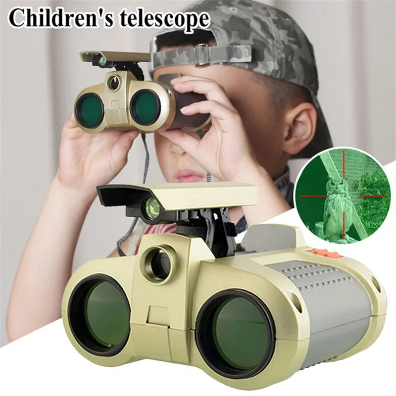Pop-up Adjustable-focus Binoculars with Night Vision, High-definition, High Magnification 4X30, with Lights