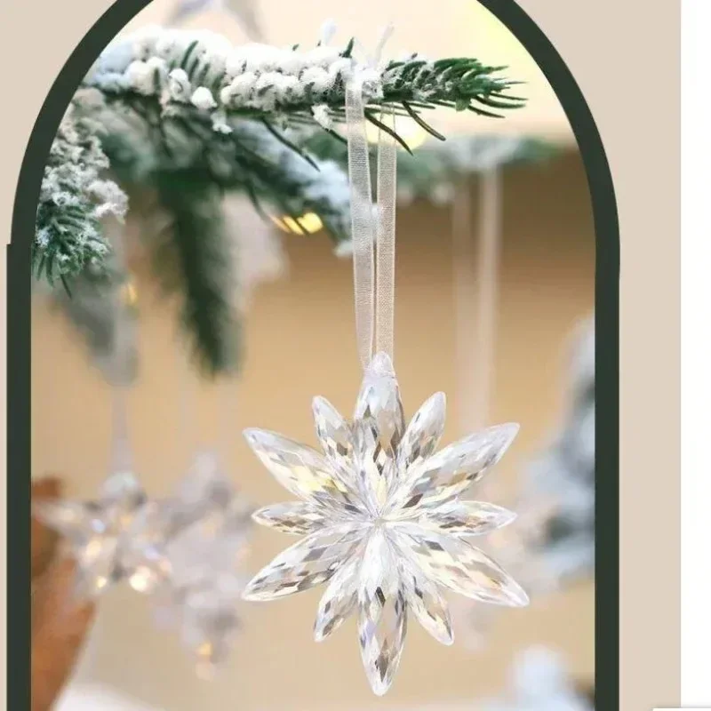 3pcs Christmas Decorations Christmas Transparent Snowflake Pendants Decorations Christmasing Decorations for Home Home Decor