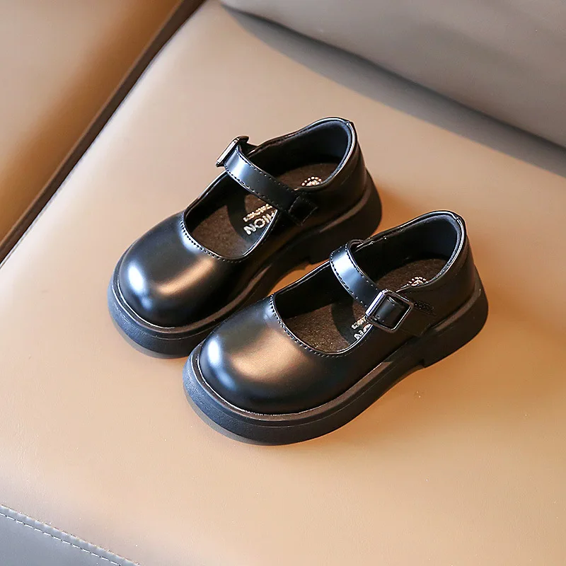Fashion Girls Shoes Kids Little Princess Leather Shoes For Wedding Party Students Performance Dress Shoes Black Beige Red