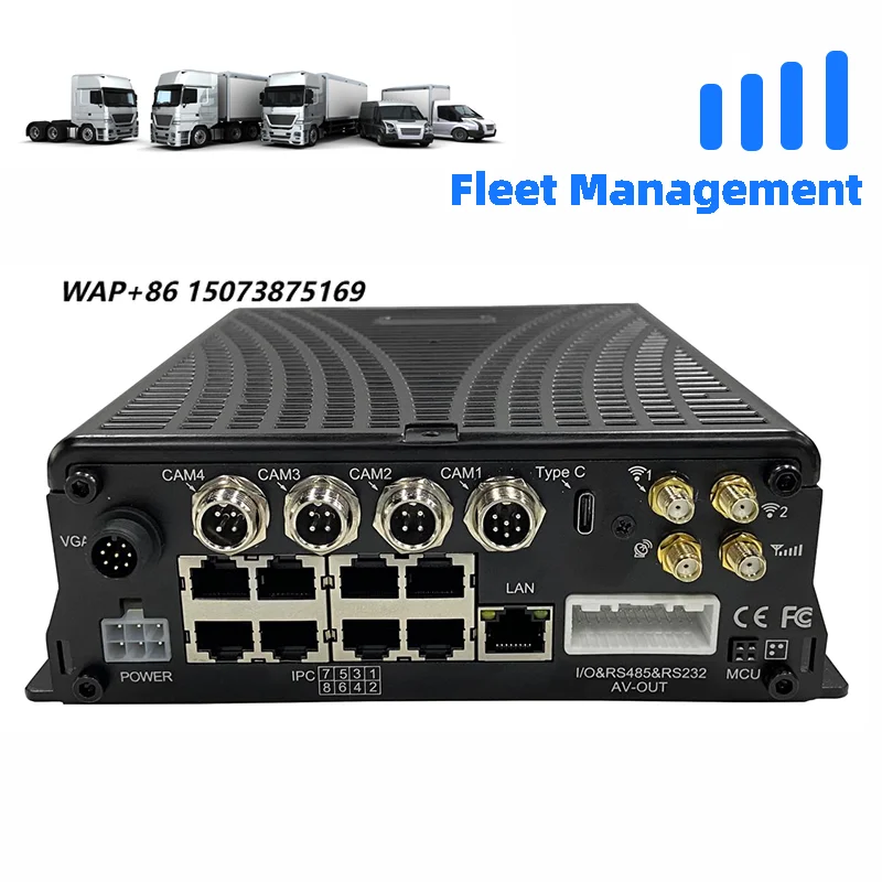 MDVR 4CH 8CH 12CH Truck Bus Car DVR Recorder 4G Tracking H.265 SD Card HDD Dual Storage Remote Monitoring System