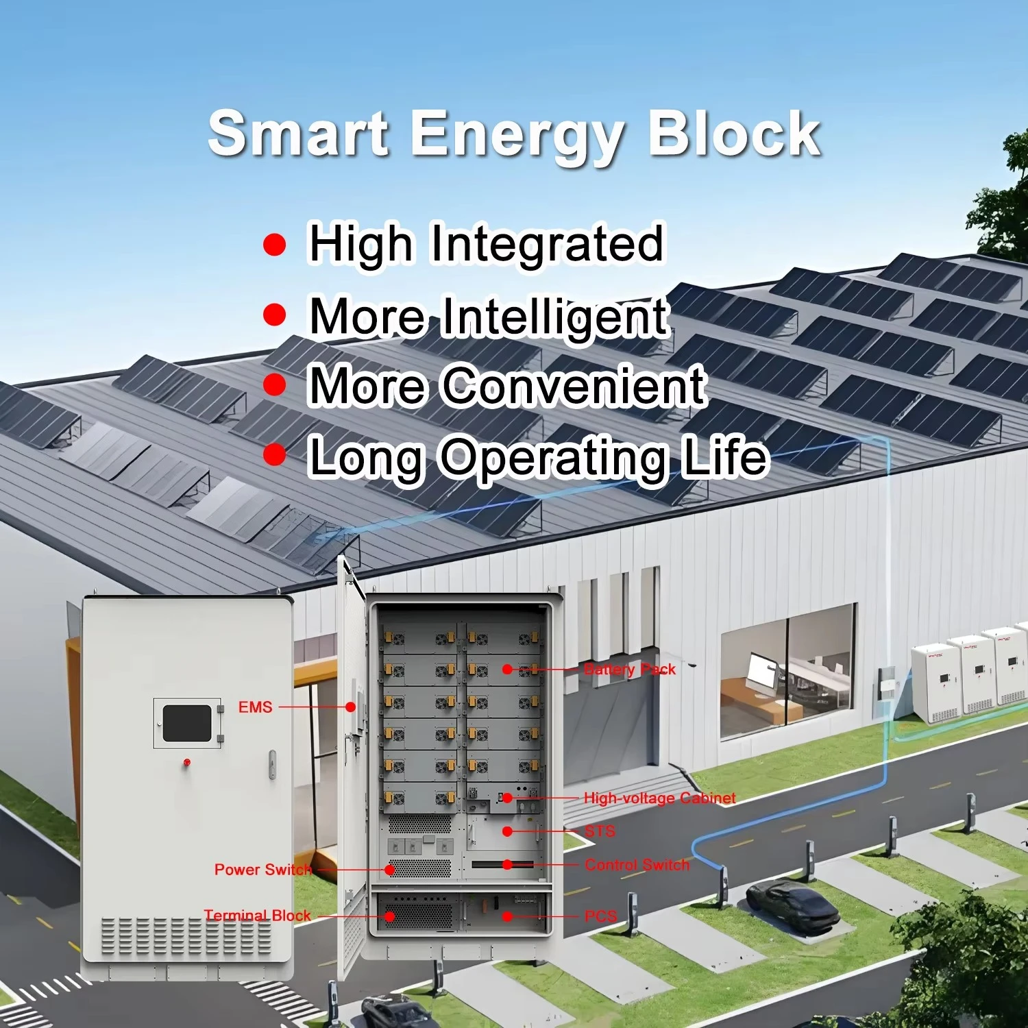 Commercial 100kW 200kW 500kW 1MW Commercial BESS Battery Energy Storage System Solar Energy Backup Power Lifepo4