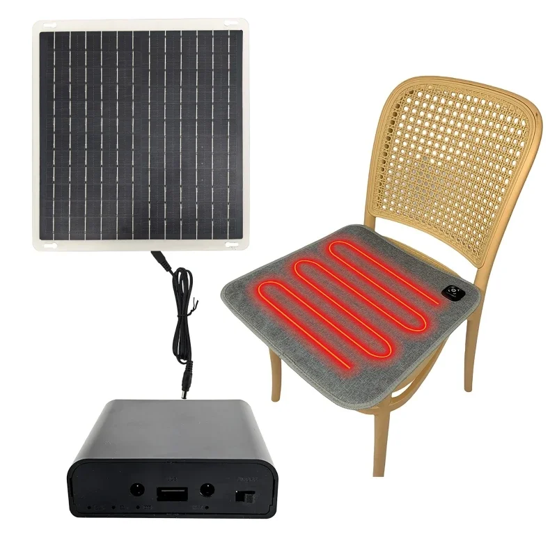SPowered Pet Heating Pad Kit with Solar Panel Box For Dog Cat House Winter Heating Bed Cushion USB Waterproof Warm Mat  USB