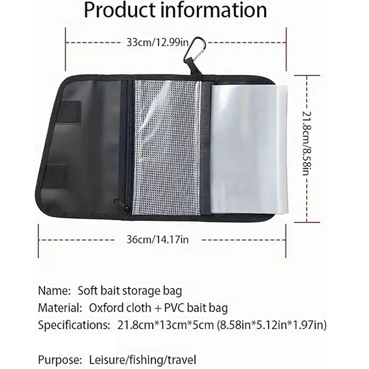 Angelzubehör-Organizer-Tasche | Weichköder-Bindemittel | Weiche Plastikköder und Angelzubehör ordentlich verstauen | Abnehmbare Aufbewahrungstaschen – Detail 6