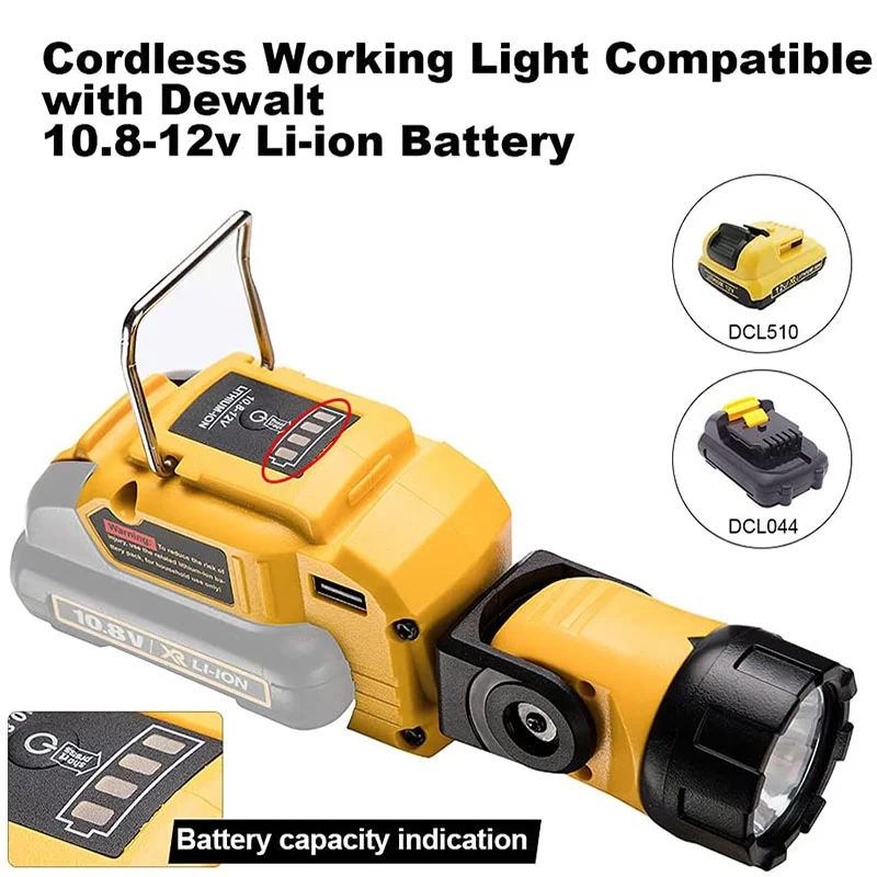 Imagem -06 - Projetor Portátil para Makita para Dewalt Lanterna Dcl510 10.8v 12v Li-ion Bateria Trabalho Lâmpada Led sem Fio Luz de Trabalho