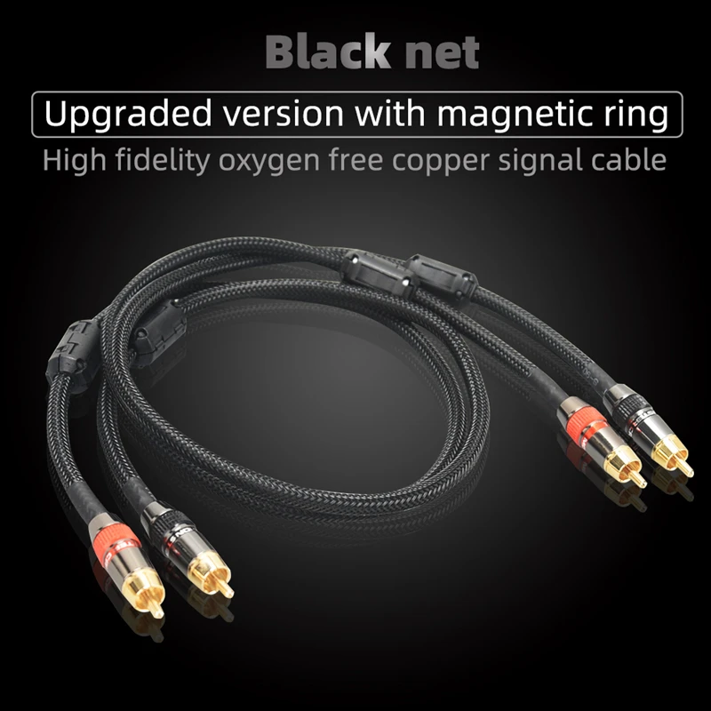 Hi-Fi  RCA High Quality 4N OFC HIFI 2RCA-2RCA  to Male Audio Cable Main Core Independent Shielding One Pair