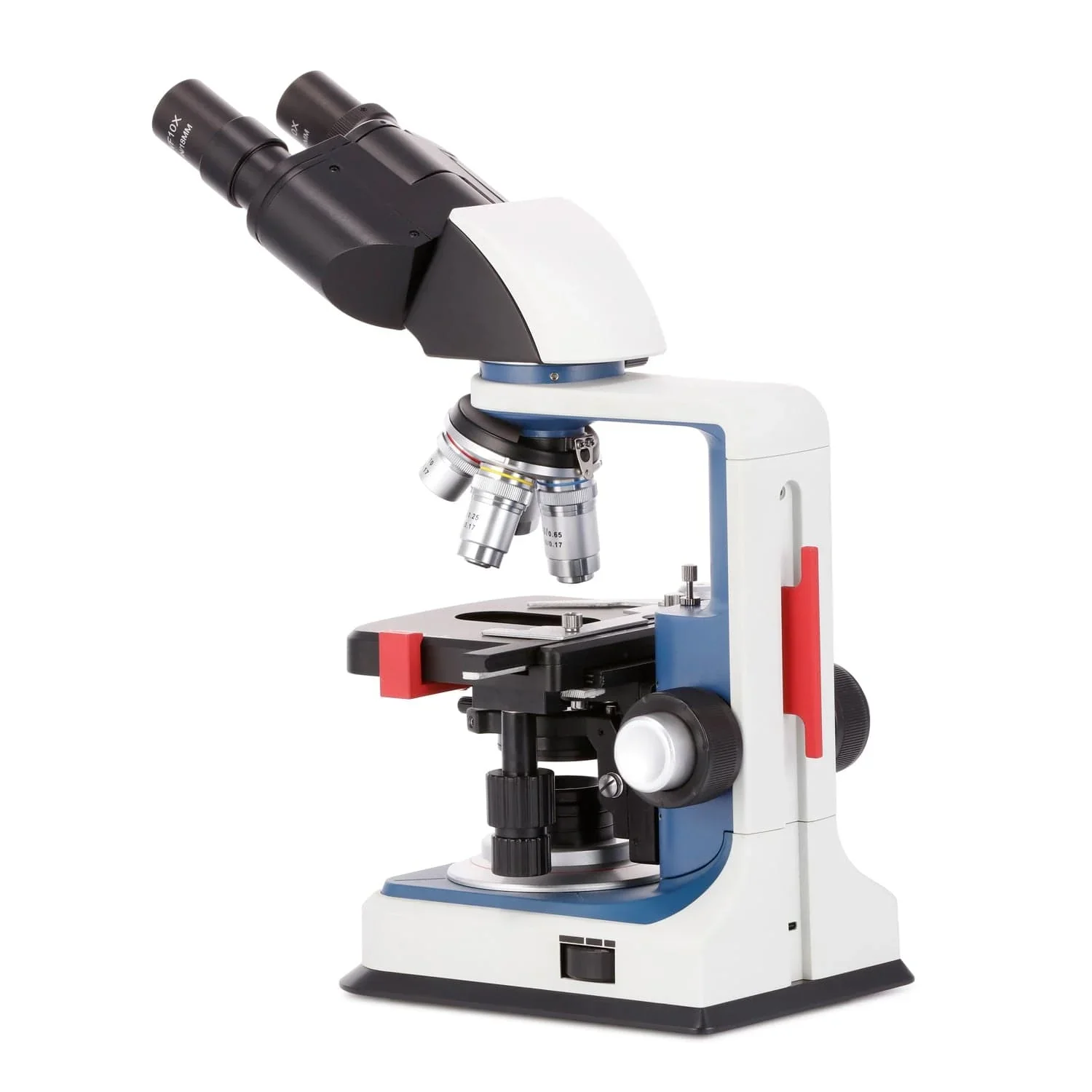 AmScope 40X-2500X USB-C Rechargeable Student Binocular Compound Microscope w/3D Two-Layer Mechanical Stage, Achromatic Objective