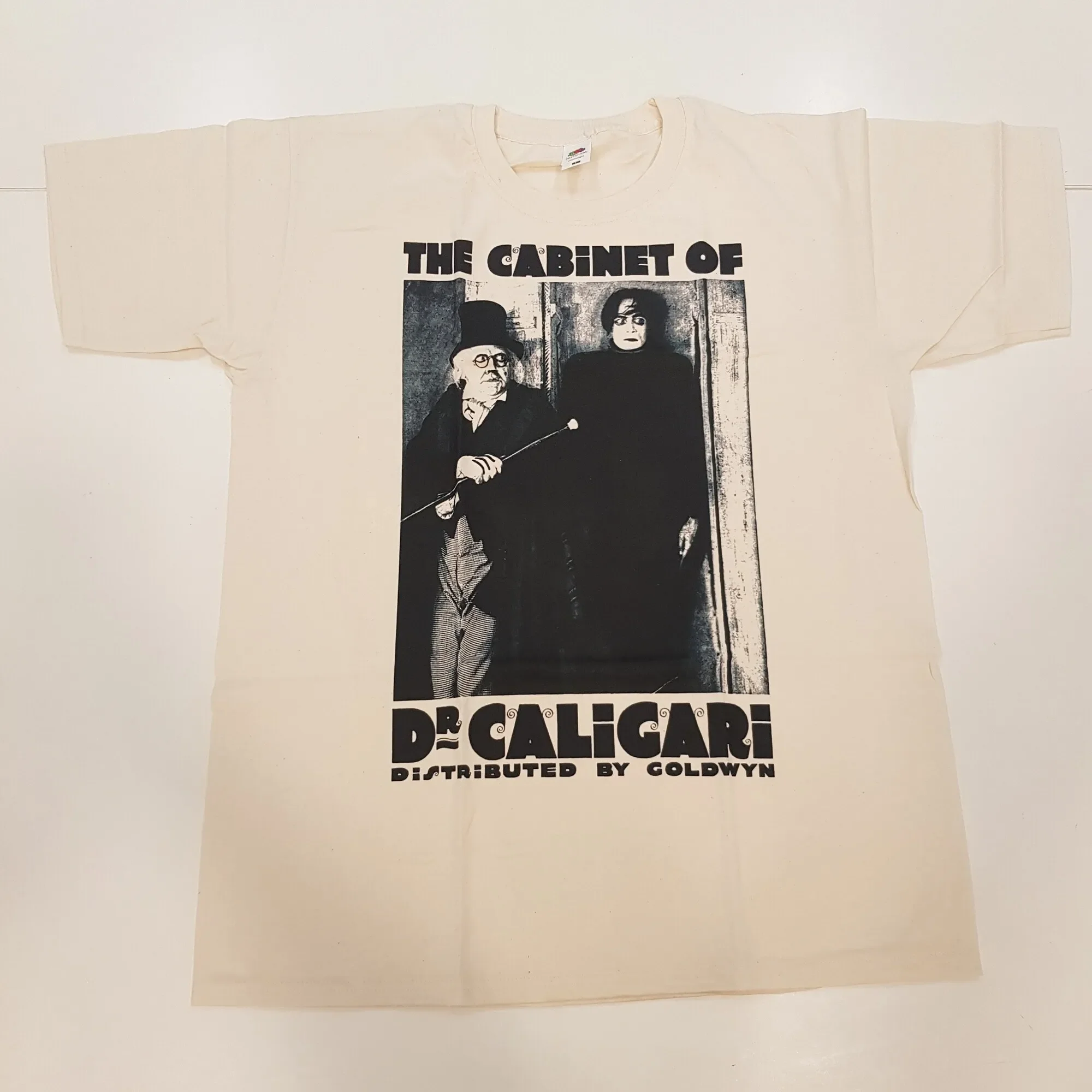 Sale Cabinet Caligari Movie Poster Vintage Natural Color Men'S T Shirt Size L I24