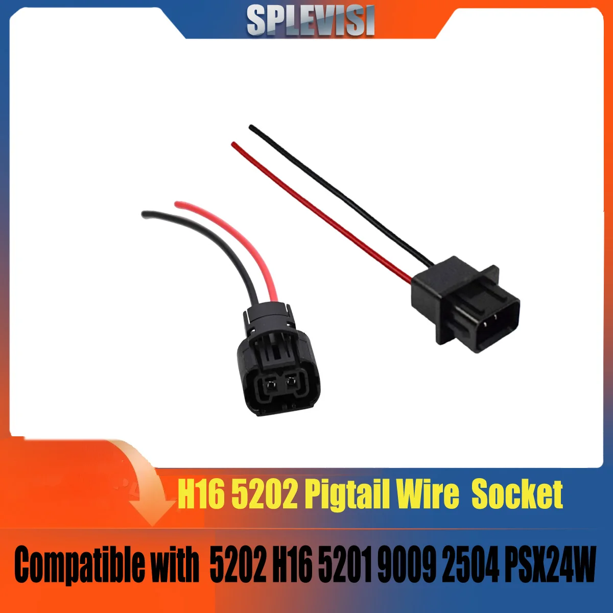 

9-24v Extension Wire Pigtail Female/ Male PS24W 5202 H16 Fog Light Harness Bulb Socket Plug Fog DRL Light Bulbs