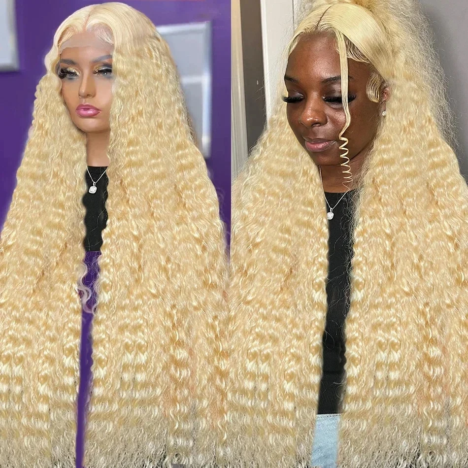 

Blonde 613 Curly Lace Front Wigs 13x6 Hd Lace Wig Color Deep Wave Lace Front Human Hair Wigs 30 Inch Lace Frontal Wig