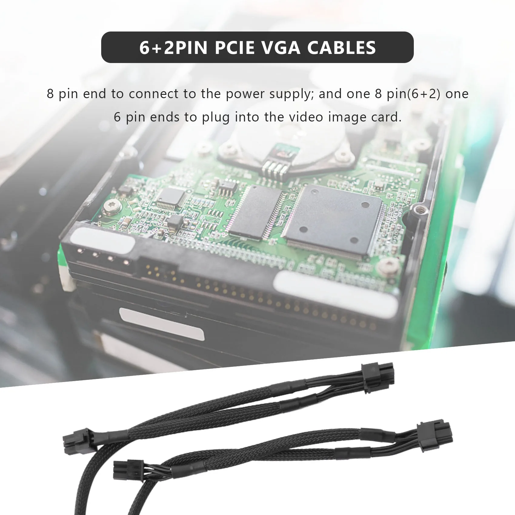 A67I 2Pack 8 PIN TO Dual 8 Pin 6 PIN PCIE VGA Power Supply Cable for EVGA Supernova G2 G3 G5 P2 T2 GS G+ 650 750 850 1000