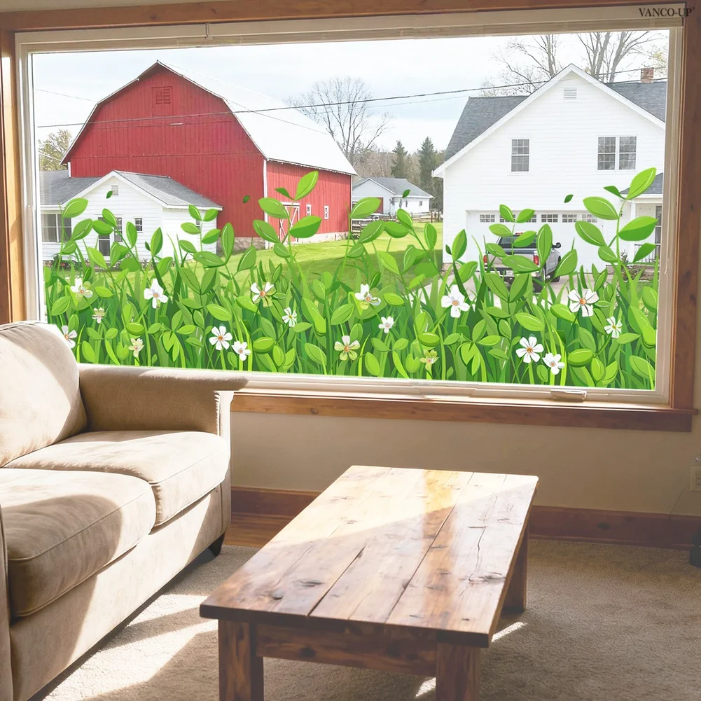 Wildflower-Themed Static Cling for Windows Made from PVC with Non-Residue Static Adhesion for Frequent Repositioning