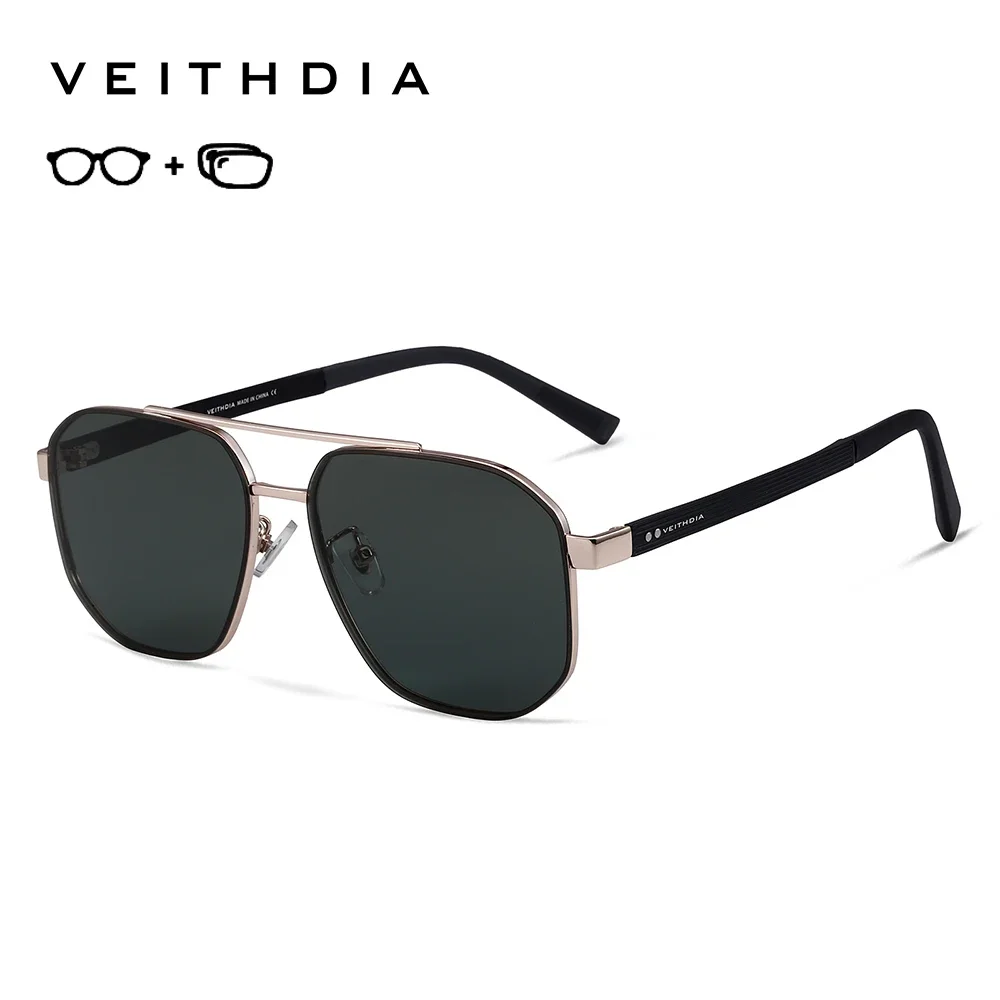 VEITHDIA New Fashion Men‘s Customize Myopia Sunglasses Polarized UV400 Outdoor Driving Prescription Eyeglasses For Women PJ8280