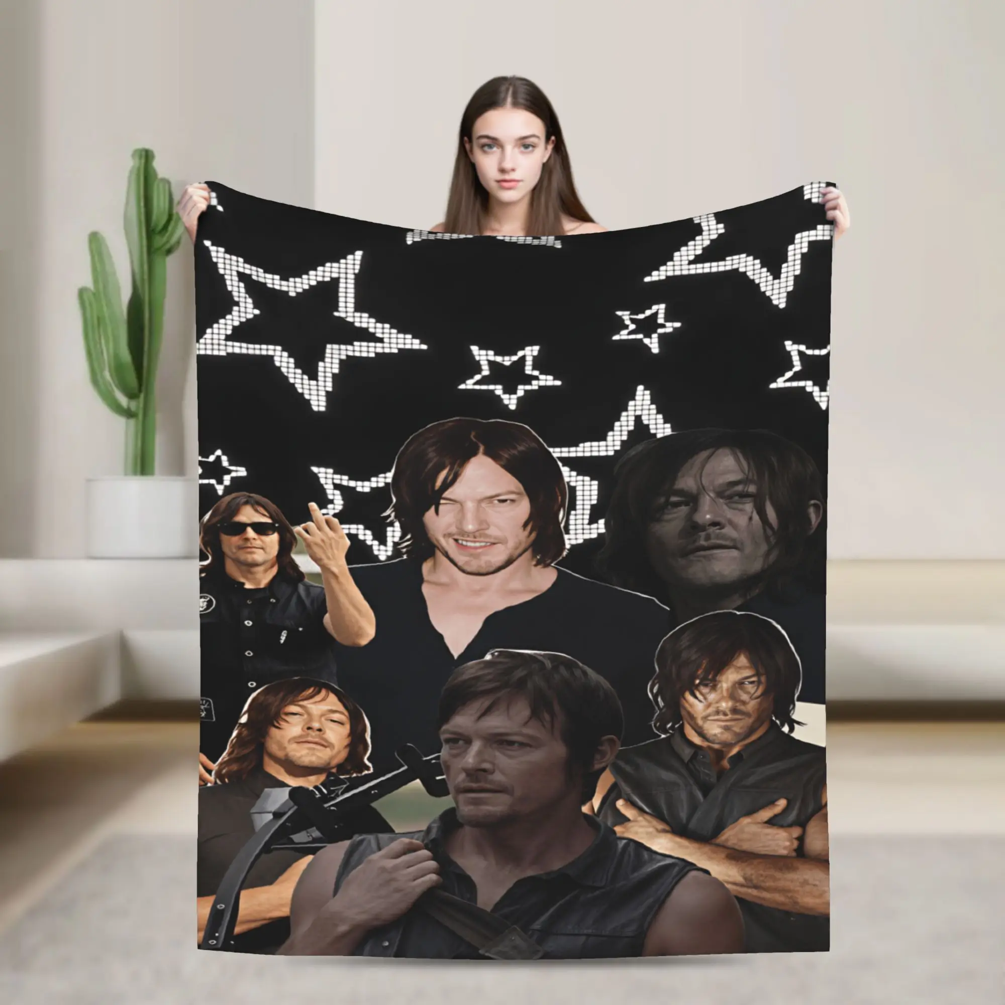 D-Daryl D-Dixon Warm Cozy Blankets  Novelty Travel Office Throw Blanket Home Decor Flannel Bedspread Sofa Bed Cover